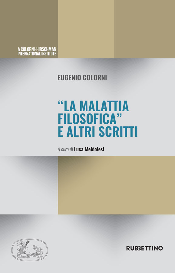 Copertina di Eugenio Colorni, “La malattia filosofica” e altri scritti